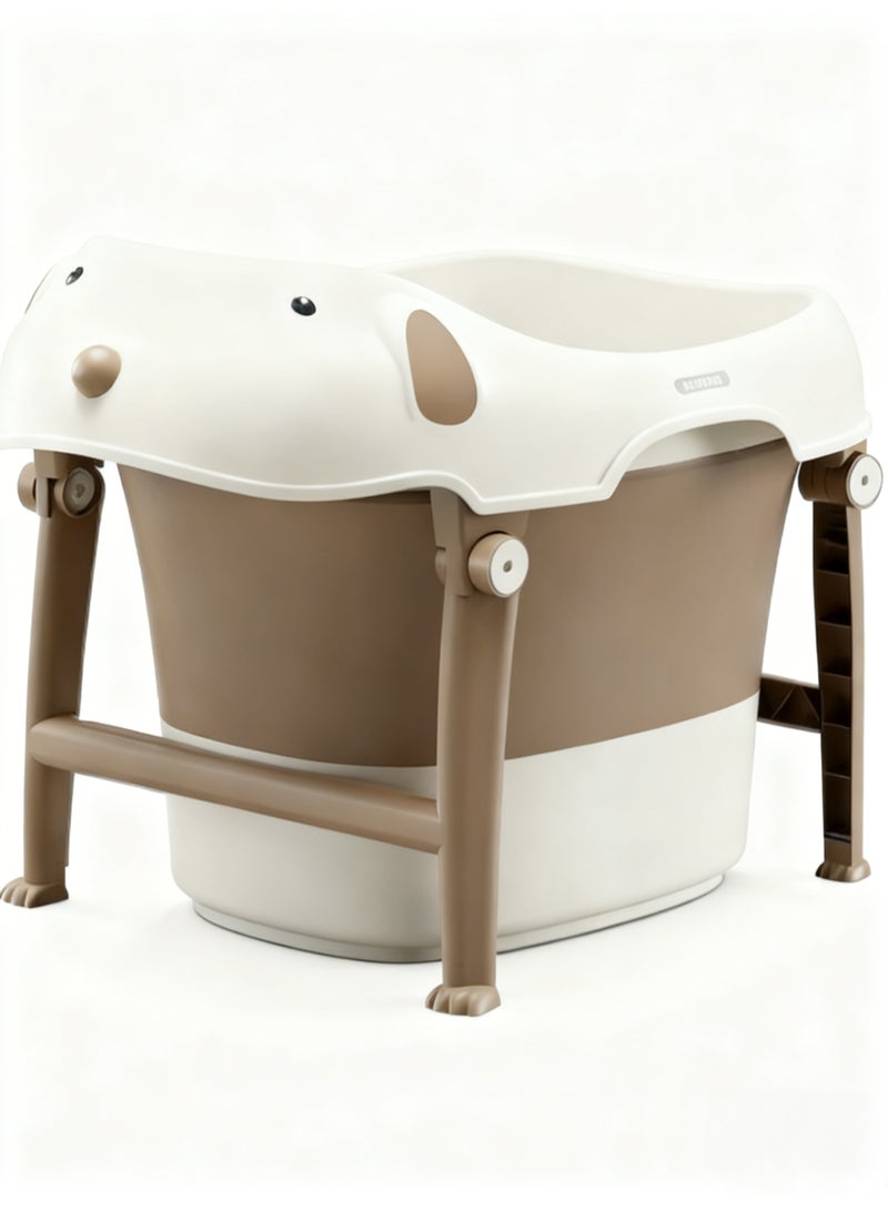 Children's Folding Bath Tub, Baby Bath Tub, Infant Bath Basin, Foldable Baby Bath Tub,With Anti-Slip Base And Temperature-Sensing Water Plug - Image 2